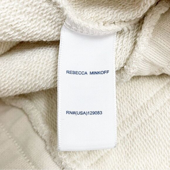 Rebecca Minkoff Mila Zip Front Short Sleeve Cream Cotton Jumpsuit Size Medium - Picture 14 of 16